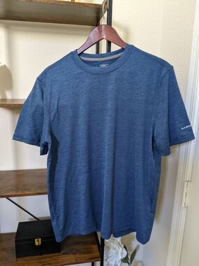 G.H. Bass & Co. Men's Medium Athletic Crew Tee Heather Blue Short Sleeve NWT
